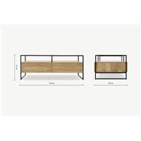 Kilby table basse bois de manguier clair et verre