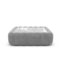 Raso table basse carrée en velours gris clair avec plateau en verre