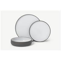 Juni service vaisselle gris et blanc