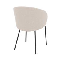 Nalon chaise en tissu beige pieds métal noir
