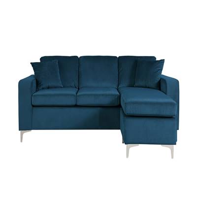 Bush canapé d'angle droit velours bleu navy