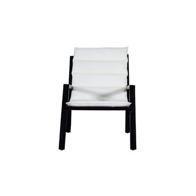 Théa chaise extérieur bois d'acacia et tissu blanc