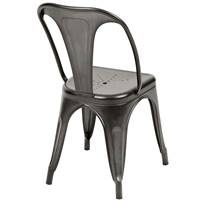 Lix chaise en métal gris foncé style industriel
