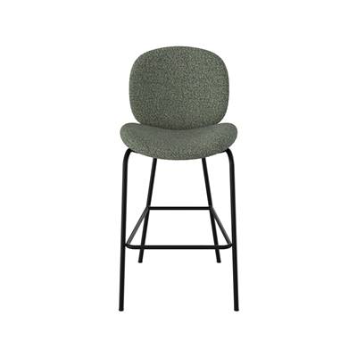 Slano chaise de bar en tissu bouclé vert H63