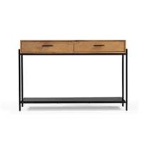 Kosi console 2 tiroirs en acacia naturel et métal