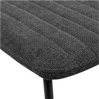 Kota lot de 4 chaises de repas en tissu gris foncé pieds métal noir