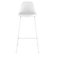 Yce chaise de bar blanche en cuir synthétique et métal H75