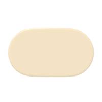 Rumi table basse ovale en MDF laqué blanc cassé L120cm