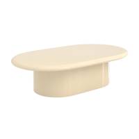 Rumi table basse ovale en MDF laqué blanc cassé L120cm