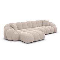 Dolban canapé d'angle gauche en tissu texturé beige