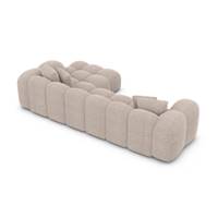 Cotton canapé d'angle droit en tissu texturé beige