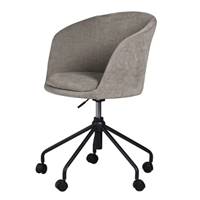 Mado chaise de bureau pivotante à roulettes en tissu gris clair