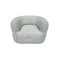 Melki fauteuil pivotant en tissu bouclette gris clair