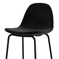 Vladi chaise de bar en velours noir H75