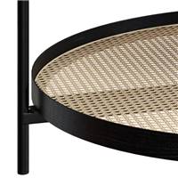 Cedak table basse en cannage et bois de mindi noir Ø84
