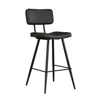 Birmingham chaise de bar en cuir synthétique gris/noir H66