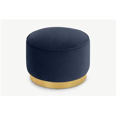 Hetherington pouf velours bleu monarque et laiton