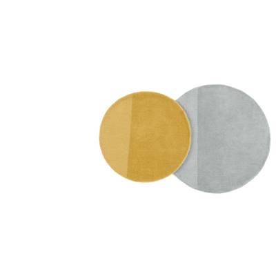 Ronda lot de 2 tapis rond gris et jaune moutarde