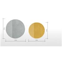 Ronda lot de 2 tapis rond gris et jaune moutarde