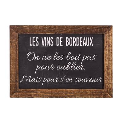 Cadre bois avec ardoise 21 x 15 cm "Les vins de Bordeaux"