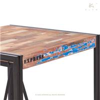 Nautical table haute bois de bateau recyclé L80cm