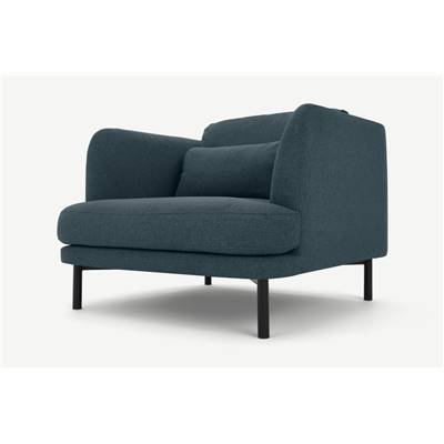 Herman fauteuil bleu égée