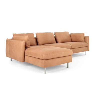 Vento canapé d'angle gauche cuir brun