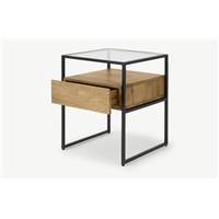 Kilby table de chevet bois de manguier clair et noir