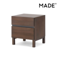 Xander table de chevet noyer et gris anthracite