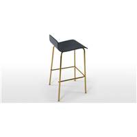 Syrus tabouret de bar gris et laiton