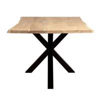 Kanate table à manger 240cm bois de manguier et métal noir bords irréguliers