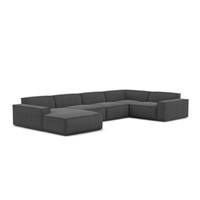 Stacele canapé panoramique angle gauche tissu texturé gris anthracite