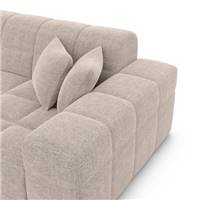 Lodce canapé panoramique angle gauche en tissu texturé beige