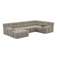 Boon canapé panoramique d'angle gauche en velours beige foncé