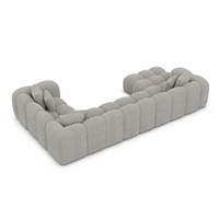 Cotton canapé panoramique angle gauche en tissu texturé gris clair