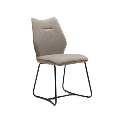 Vari chaise bicolore en tissu gris clair et dossier beige
