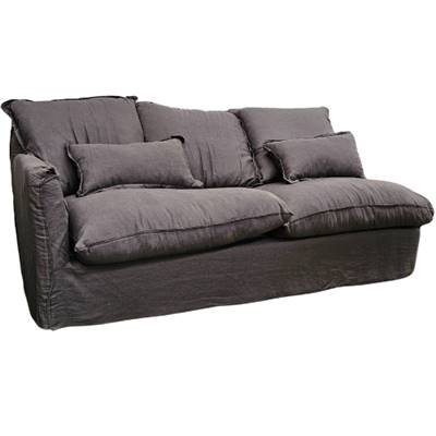 Canapé gauche en tissu drapé gris