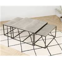 Wendie lot de 3 tables basses argent