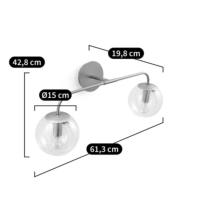 Manisa applique double laiton et verre transparent
