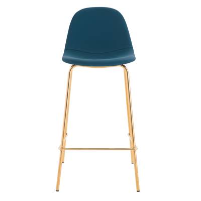 Vladi chaise de bar en cuir synthétique bleu H65