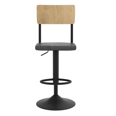Glavo chaise de bar réglable en bois clair et noir