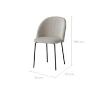 Alice chaise tissu bouclé beige et pieds en métal noir
