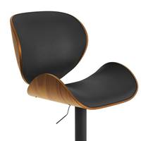 Linares chaise de bar réglable en cuir synthétique noir