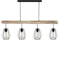 Cameron suspension 4 lampes en bois et métal