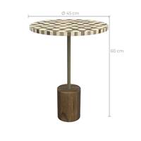 Manup table d'appoint ronde en bois de manguier et résine ø45