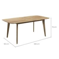 Erren table à manger rectangulaire extensible en bois clair 6/8 personnes