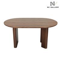 Wave table à manger 4 personnes en bois de noyer 3 pieds