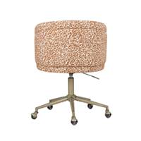 Lucy chaise de bureau à roulettes rotative en tissu marron pixel et laiton