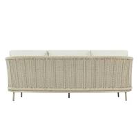 Saona canapé d'extérieur 3 places tissu blanc et métal taupe