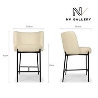 Gilo tabouret de bar en tissu bouclé blanc et métal noir H65